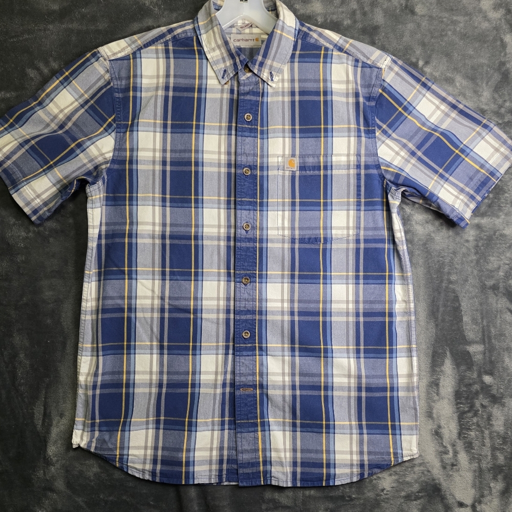 Carhartt Navy and White Plaid Shirt